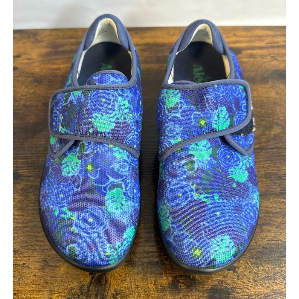 Alegria Spright Baby Bloomer Shoes Size 7 -7.5 37 Blue Knit Slip-On Comfort Flat - Picture 10 of 12